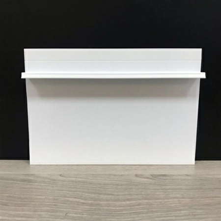 Алюминиевый профиль скрытого плинтуса без полки белый муар