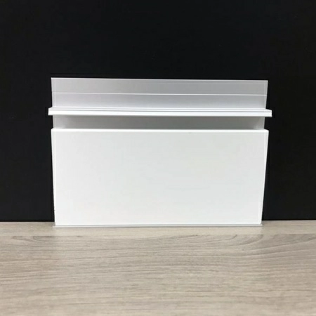 Алюминиевый профиль скрытого плинтуса с полкой анодированный