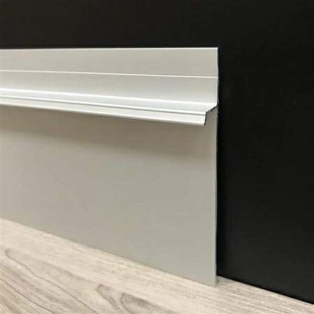 Алюминиевый профиль скрытого плинтуса без полки анодированный