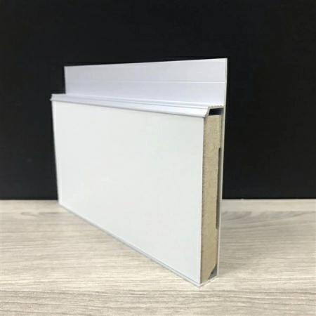 Алюминиевый профиль скрытого плинтуса с полкой анодированный