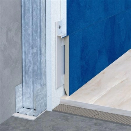 Алюминиевый профиль скрытого плинтуса без полки анодированный