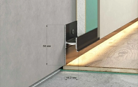 ТЕНЕВОЙ ПЛИНТУС ПОД ПОДСВЕТКУ УСИЛЕННЫЙ