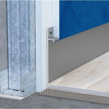 Алюминиевый профиль скрытого плинтуса без полки анодированный