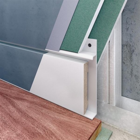 Алюминиевый профиль скрытого плинтуса с полкой анодированный