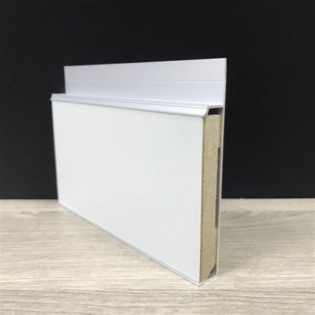 Алюминиевый профиль скрытого плинтуса с полкой анодированный