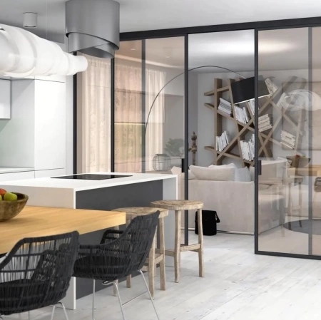 Стеклянная перегородка